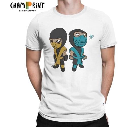 Scorpion & Sub-Zero T Shirt Mens Cotton 2021 Fashion T-Shirts Mortal Kombat Sub Zero Mk11 Arcade Game Tees Printed Tops