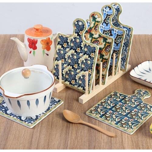 Table Placemat Vintage Patterns Ceramic Placemat Pot Mat Plate Bowl Insulation Mat Coaster Kitchen Accessories
