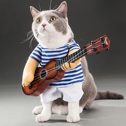 Pet Dog Clothing Play The Guitar Halloween Special Events Costume Novelty Fun Puppy Party Cosplay Apparel Outfit Clothing