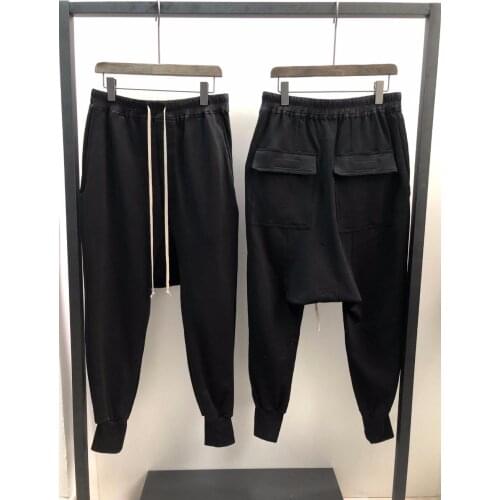 Owen Seak Men Casual Harem Pants 100% Cotton Gothic Men Clothing Sweatpants Spring Autumn Women High Street Hip Hop Loose Pants