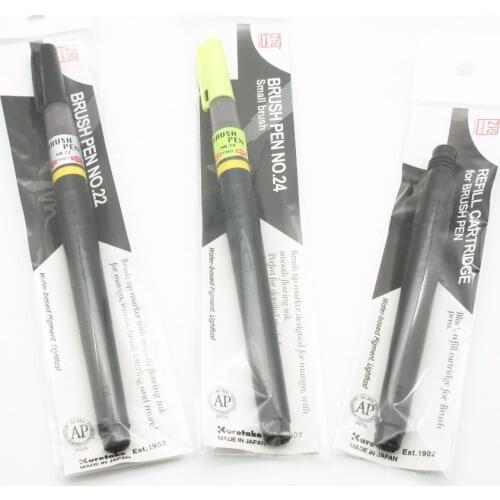 ZIG Kuretake Brush Pens Refillable Cartoonist Pens Scientific Calligraphy Brush Black Comic Drawing Scriptliner Japan