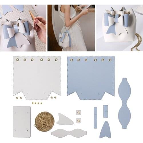 DIY Pre-cut Pu Leather Shoulder Bucket Bag Sewing Women Tote Bag Making Material