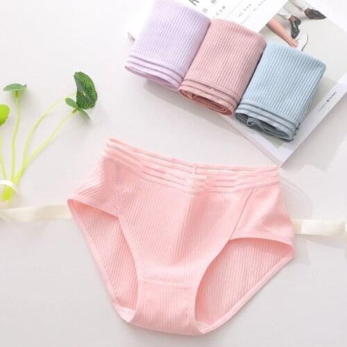 Sexy Thread Cotton Panties Breathable Ladies Briefs High Quality Mid-Rise Cotton crotch Cute Women Underwear Hot Sale