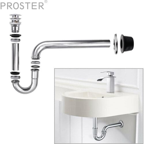 Proster Siphon Ppop-up Ddrain Valve Drain Wwith Overflow Kit For 42-46mm For All Common Sinks 201 Stainless Steel