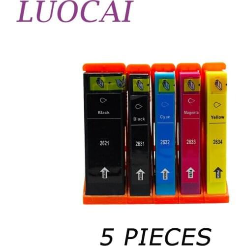 LuoCai 5 Pieces Compatible Ink Cartridges For Epson T2621 T2631 T2632 T2633 T2634 XP-600 605 610 700 710 800 printers