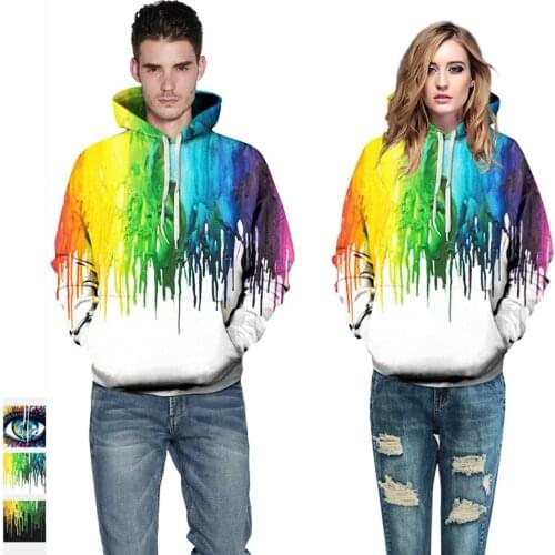 Plus Size Unisex Rainbow Hoodies Loose Large Sweatshirt Women Anime 3D Print Hoodie Mens Hoodies For Autumn Winter Tops 3XL