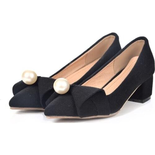 Big SizePointed thick heel shoes ladies high heels women shoes woman pumps