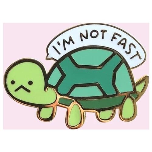 Green Little Turtle Enamel Pin Cartoon Lovely Custom Badge Tortoise Animal Introverted Jewelry Enamel Brooches Lapel Pins Gifts