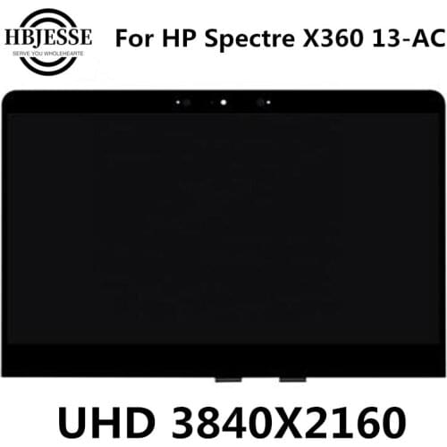 13.3" 4K UHD 3840*2160 For HP Spectre x360 13-AC Series 13-AC013DX 13-AC023DX LCD Display Touch Screen Replacement Assembly