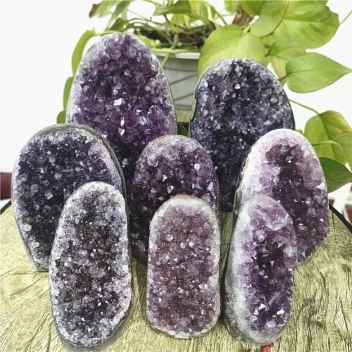 1pcs Natural Amethyst Geode Quartz Cluster Crystal Specimen Energy Healing Gifts