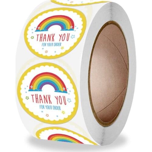 100-500pcs Cute Sun Rainbow Clouds Sticker Cartoon Thank You Stickers For Handmade Gift Decor Labels Kids Reward Stickers