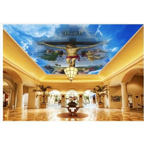 3d wallpaper custom 3d wall murals wallpaper European style oil painting style ceiling background room decoration Ceiling mural