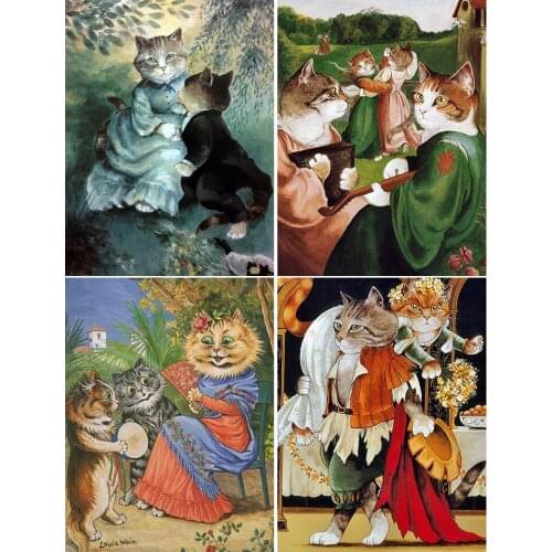 5D DIY Diamond Painting Animals Cartoon Cat Cross Stitch Kit Full Drill Embroidery Mosaic Art Picture of Rhinestones Decor Gift