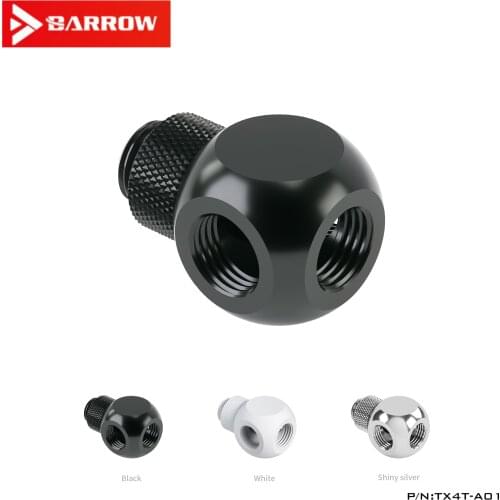 Barrow TX4T-A01 G1 / 4 "X4 Black silver Extender rotation 4-Way cubic Adapter seat water cooling computer accessories