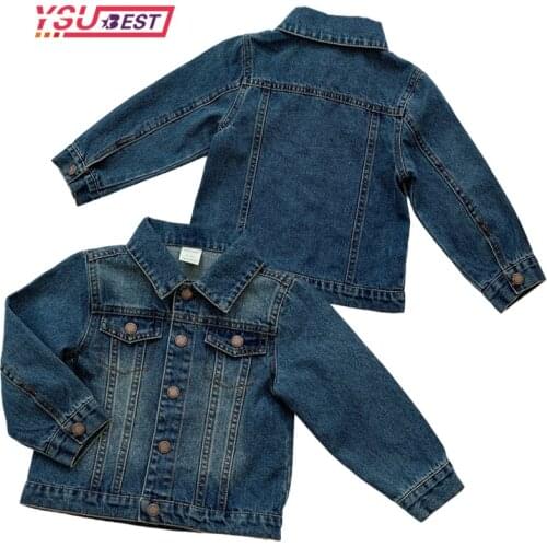 1-7Yrs Kids Denim Jackets Spring Autumn Kids Casual Jacket Girls Jeans Coats Blue Little Boys Girls Denim Outerwear Costume