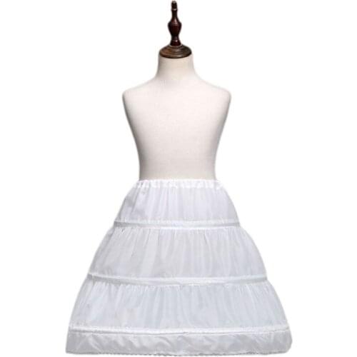 Children Princess Skirt Petticoat Girls Wedding Dress with Hoop Skirts Accessories Drawstring Adjustable Waist Lining