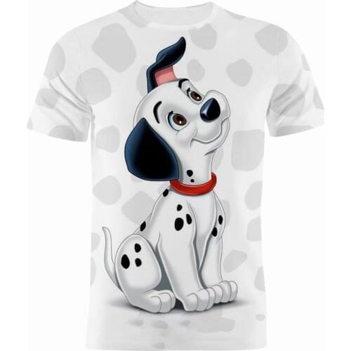 One Hundred and One Dalmatians T-shirts Mens clothing Summer 3D print Male Women Children Short sleeve shirts Casual Kids Tee
