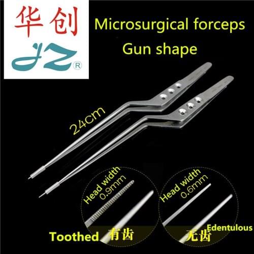 JZ Cranial nerve Surgical instrument medical Brain Tweezers Z type Microsurgical fine forceps Soft tissue Polyp tumor Extirpater