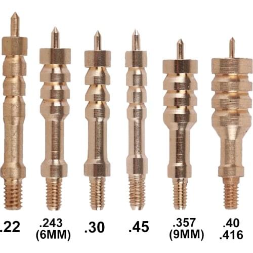 Hunting Gun Cleaning Brass Jags 8-32 Brush Head .22 .243 .30 .45 .357 .40 6mm 9mm Copper Tip Rifle Pistol Gun Cleaning Tool Kit