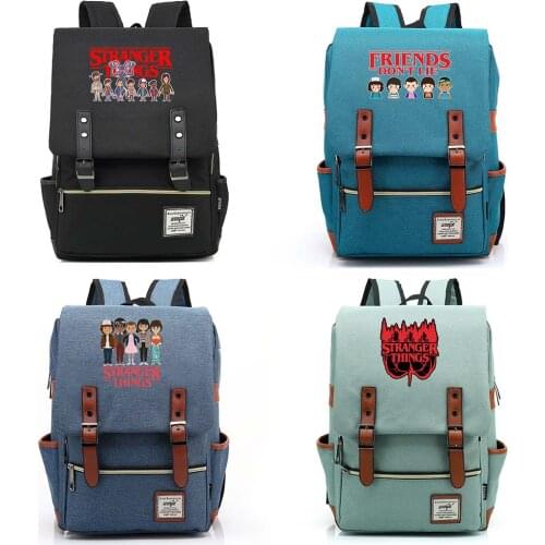 Fashion New Stranger Things Buckle Children School bag Teenagers Student Schoolbags Women Bagpack Men Backpack