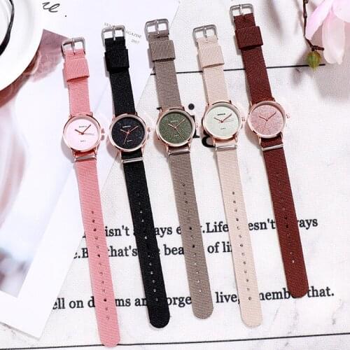 Fashion Watches for Women Simple Ladies Quartz Wristwatch Nylon Watchband Buckle Dress Sport Casual Clock reloj mujer