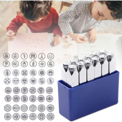 12 Pcs/Set Tool kit (6mm 1/4") Metal Design Stamps Punch Stamping Tool Electroplated Hard Carbon Steel Tools for Stamp/Punch TN