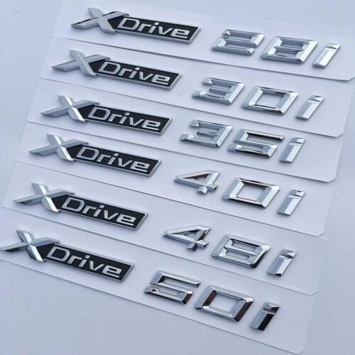 10pcs ABS Sdrive Xdrive 20d 25d 28d 30d 35d 40d 45d 48d 50d Badge Emblem Car Styling Sticker For X1 X3 X5 E83 F25 X4 F26 X5 E70