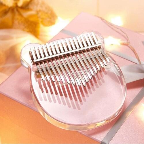 Kalimba 17 Keys Transparent Acrylic Thumb Piano Single Board High-Quality Wood Mahogany Musical Instrument Africa Finger Piano