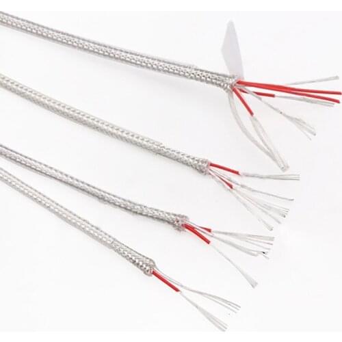 1Meter PT100 Silvered Copper Compensating Wire PTFE Shielded Cable 2/3/4/6 Core