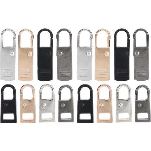 16Pcs Zipper Pull Tab Replacement Detachable Metal Zipper Extension Handle Reusable Durable Convinient For Suitcases Bag Zipper