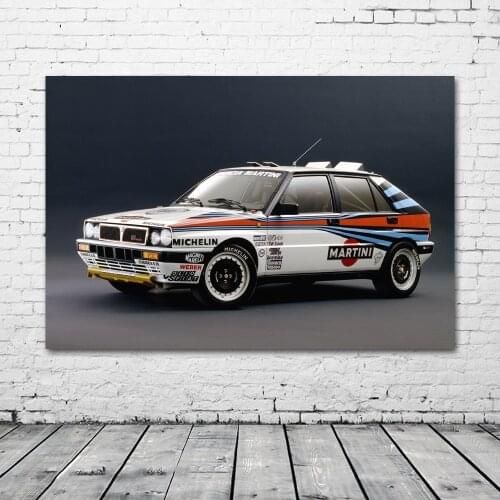 Sport Car Lancia Delta HF EVO Classic Race Car Picture Wall Decor Art Posters Canvas Paintings Fabric Print Room Decoration