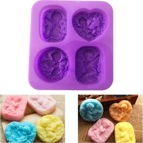 Creative Angels Soap Mold DIY Crystal Epoxy Mould Handcraft Candle Soap Making Tool Silicone Molds For Soap Mold Practical