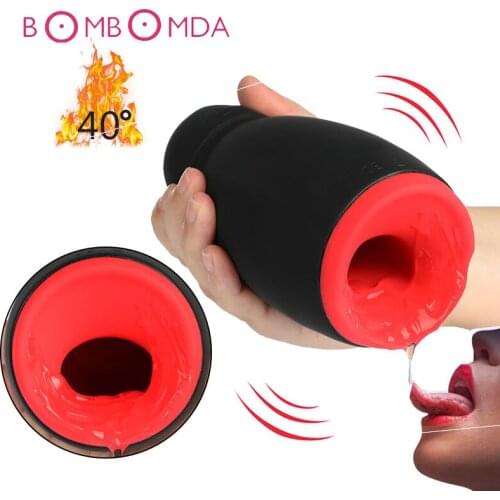 Intelligent Heating Masturbator Cup Electric Lick Suck Automatic Oral Sex Machine Artificial Vagina Pussy Adult Sex Toys For Men