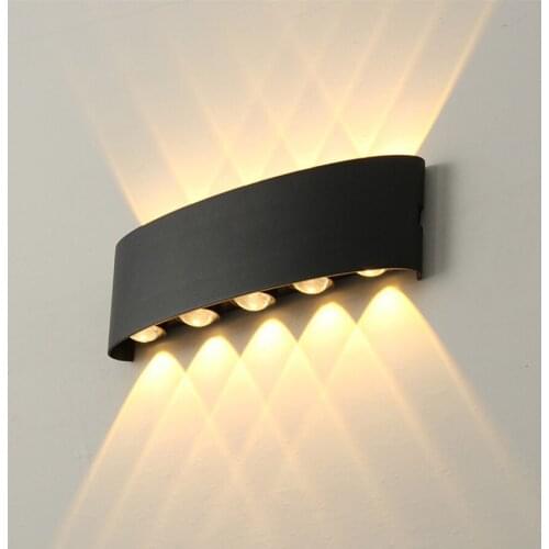 2/4/6/8/12W IP65 Waterproof LED Wall Lamp AC86-265 Aluminum Outdoor Stairs Fence Balcony Corridor Porch Lights Wall Sconces