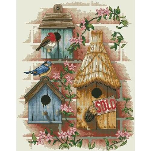 High Quality Lovely Gold Collection Counted Cross Stitch Kit New Home dim 13715 Bird Home House Nest