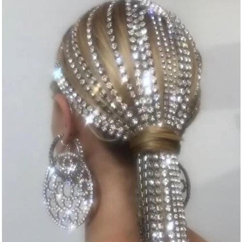 Stonefans Long Tassel Rhinestone Head Chain Headwear for Women Crystal Wedding Hair Accessories Bridal headband Jewelry