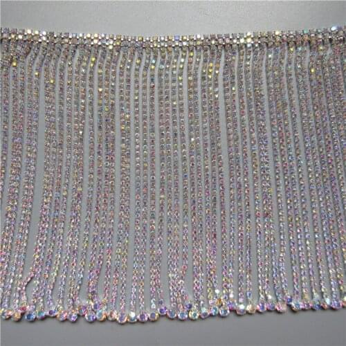 Rhinestone Crystal Chain Bling Diamante Lace Diamond Belt Trim Ribbon Necklace Applique Gem Sparkle Wedding Dress 14cm Width