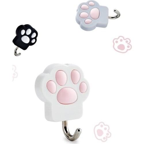 Cute Home 1/3pcs Wall Hook Clothes Hooks Wall Decorative Cat Claw Storage Holder Adhesive-self Bedroom Kitchen Organize Hanger