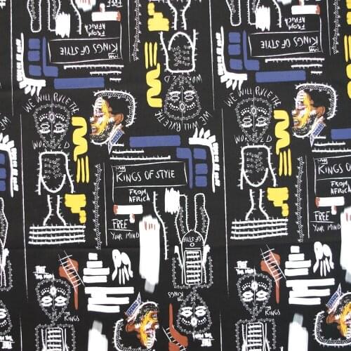 1 yard printed Cotton Woven Fabric - Kings of Style From Africa (width=140cm)