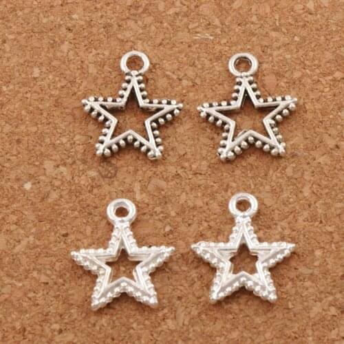 150Pcs Tibetan Dots Rim Open Star Charm Beads 32X15mm 2Colors Pendants Alloy Jewelry DIY L101