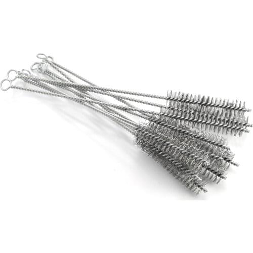 Utoolmart Hot Durable 2cm Diameter Wire Tube Brush Steel Wire Cleaning Brush 30cm Total Length Metal Handle Hand Tools 2/5/10pcs