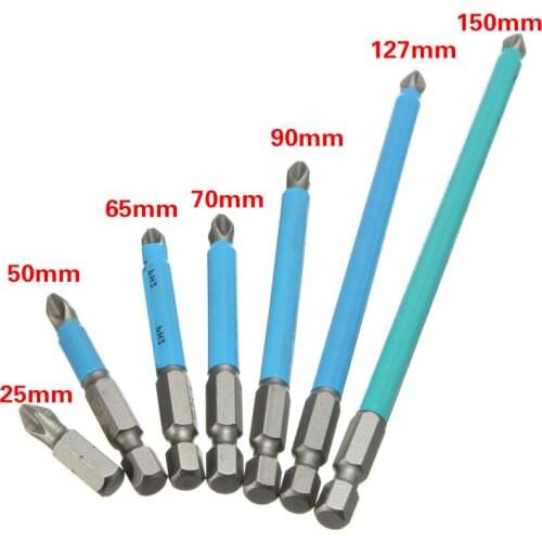 5PCS Anti Slip S2 Steel Magnetic Screwdriver Bits Hex 1/4 Shank Screw Driver Hand Tool For Electric Screwdriver