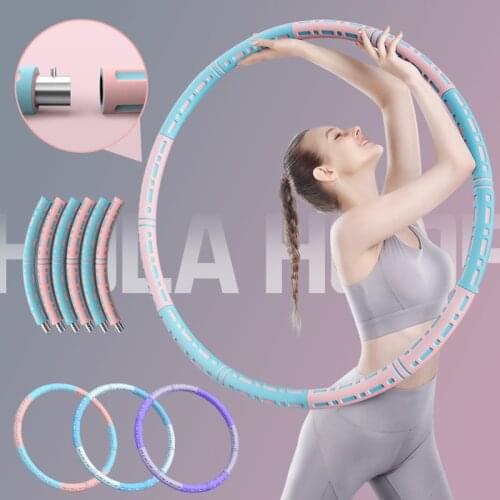 6 Sections Detachable Hulla Circle Stainless Steel Sport Hoop Fitness Gym Weighted hoop Waist Workout Equipment Yoga Circle