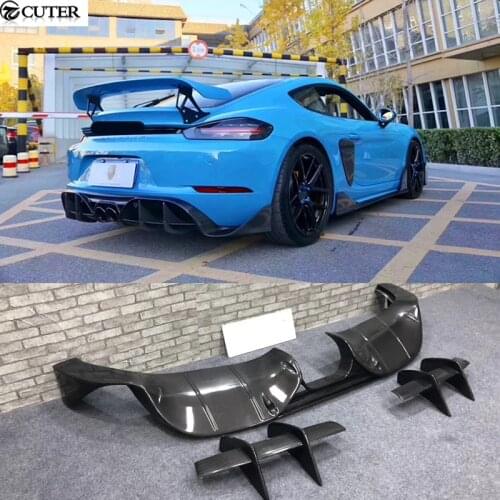 718 Carbon fiber FRP rear bumper diffuser lip for Porsche Boxster Cayman 718