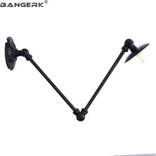 American Double Festival Long Arm LED Wall Light Loft Industrial Vintage Sconce Wall Lamp Iron Telescopic Folding Lighting