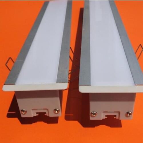 Free Shipping recessed aluminum channel with cover and end caps and clips 2m/pcs 50m/lot