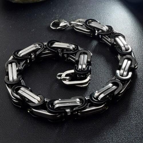 Dolaime Hot Fashion Stainless Steel Bracelet Men Byzantine Link Chain Bracelets & bangles PUNK Style, pulseira masculina