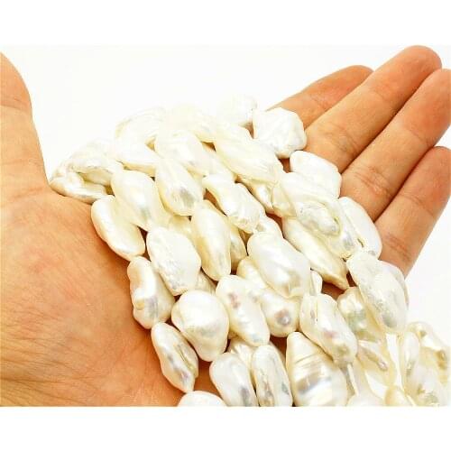 AAA Grade Natural Freshwater Pearl Loose Beads Strand Irregular Shape White Color Jewelry Making For Necklace Bracelet 14-25mm