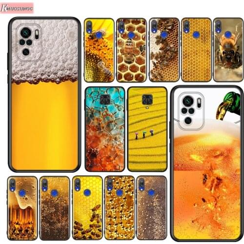Honey Bee Yellow Honeycomb Silicone Cover For Xiaomi Redmi Note 10 10S 9 9S Pro Max 9T 8T 8 7 6 5 Pro 5A Phone Case