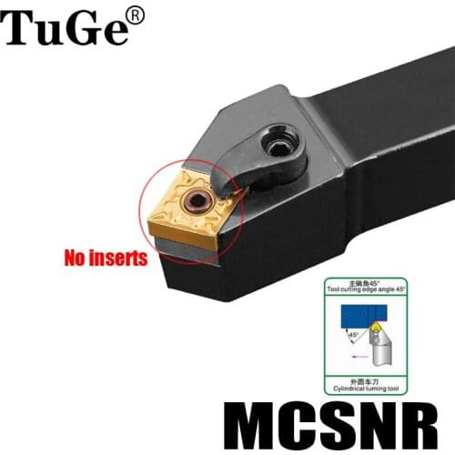 MCSNR1616H12 MCSNR2020K12 MCSNR2525M12 External Lathe Turning Tool Holder Cutting Angle 45° Cutter Holder No with Insert